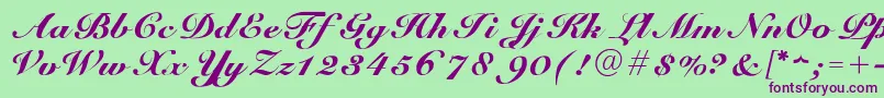 GUnit Font – Purple Fonts on Green Background