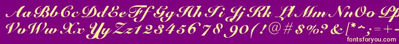 フォントGUnit – 紫の背景に黄色のフォント