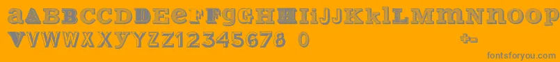 VariusMultiplexPersonalEdition-Schriftart – Graue Schriften auf orangefarbenem Hintergrund