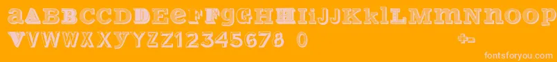 VariusMultiplexPersonalEdition-Schriftart – Rosa Schriften auf orangefarbenem Hintergrund