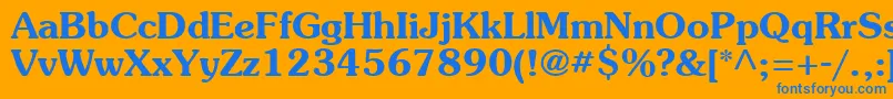 Agsoucb Font – Blue Fonts on Orange Background