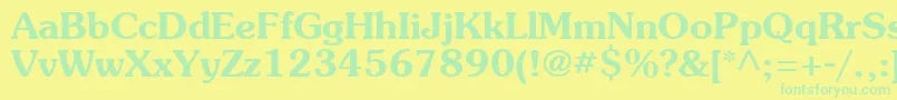 Agsoucb Font – Green Fonts on Yellow Background