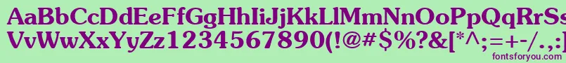 Agsoucb Font – Purple Fonts on Green Background