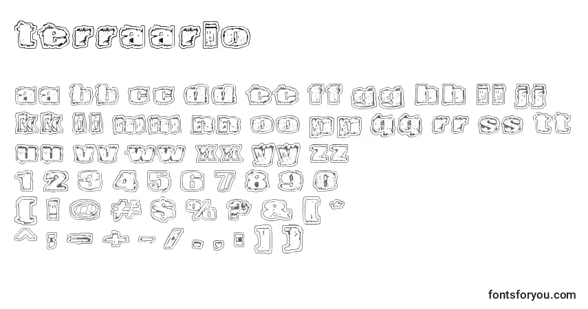 Schriftart Terraario – Alphabet, Zahlen, spezielle Symbole