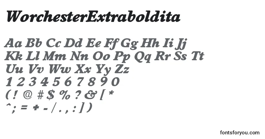 WorchesterExtraboldita-fontti – aakkoset, numerot, erikoismerkit
