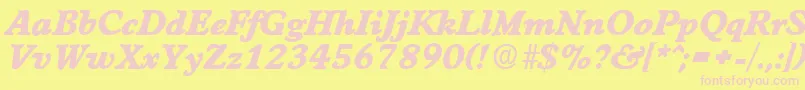 WorchesterExtraboldita Font – Pink Fonts on Yellow Background