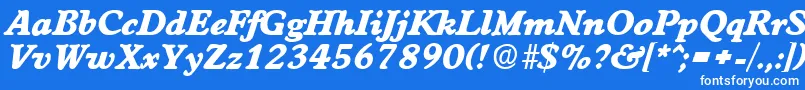 フォントWorchesterExtraboldita – 青い背景に白い文字