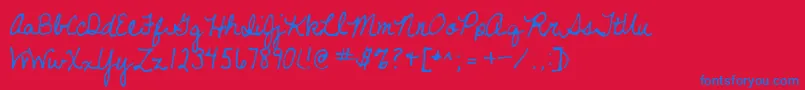 Neverletgo Font – Blue Fonts on Red Background