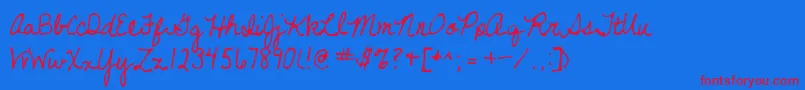 Neverletgo Font – Red Fonts on Blue Background