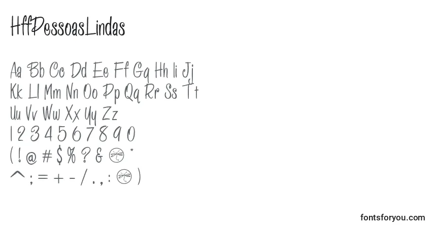 A fonte HffPessoasLindas (57872) – alfabeto, números, caracteres especiais