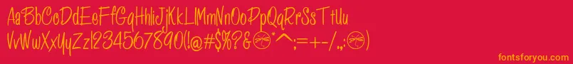 More about HffPessoasLindas Font HffPessoasLindas Font – Orange Fonts on Red Background