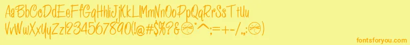 HffPessoasLindas Font – Orange Fonts on Yellow Background