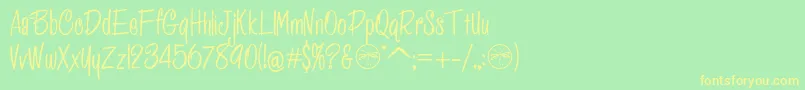 HffPessoasLindas-Schriftart – Gelbe Schriften auf grünem Hintergrund