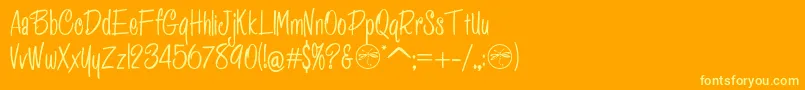 HffPessoasLindas Font – Yellow Fonts on Orange Background