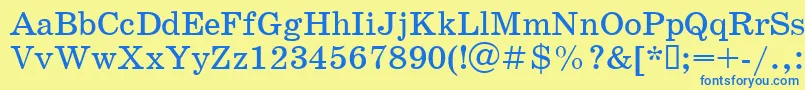 Czcionka Schoolbook.Kz – niebieskie czcionki na żółtym tle