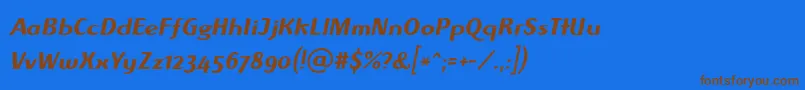 AlbawingLtItalic Font – Brown Fonts on Blue Background