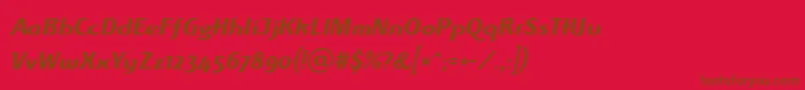 Fonte AlbawingLtItalic – fontes marrons em um fundo vermelho