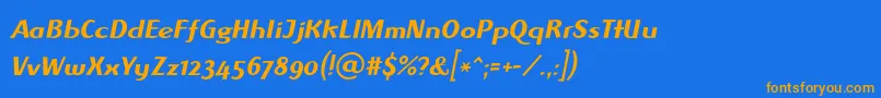 AlbawingLtItalic Font – Orange Fonts on Blue Background