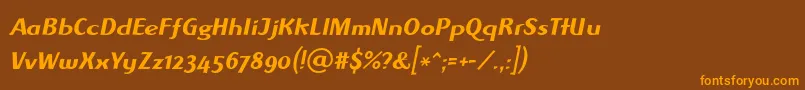 AlbawingLtItalic Font – Orange Fonts on Brown Background