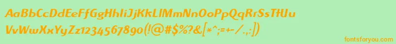 AlbawingLtItalic Font – Orange Fonts on Green Background