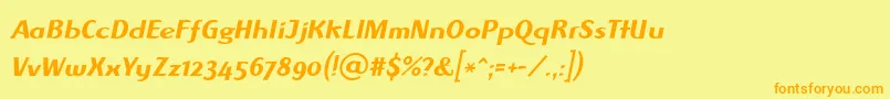 AlbawingLtItalic Font – Orange Fonts on Yellow Background