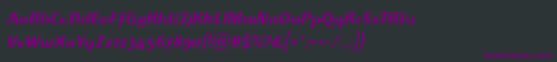フォントAlbawingLtItalic – 黒い背景に紫のフォント
