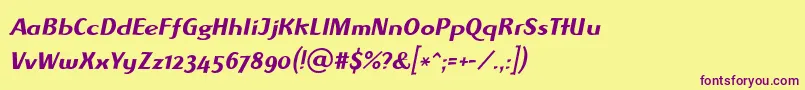 AlbawingLtItalic Font – Purple Fonts on Yellow Background