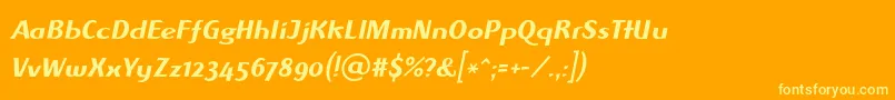 AlbawingLtItalic Font – Yellow Fonts on Orange Background