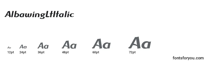 Размеры шрифта AlbawingLtItalic