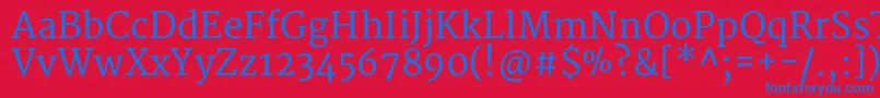 MerriweatherRegular Font – Blue Fonts on Red Background