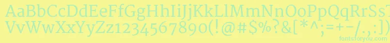 MerriweatherRegular Font – Green Fonts on Yellow Background