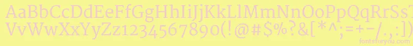 MerriweatherRegular Font – Pink Fonts on Yellow Background