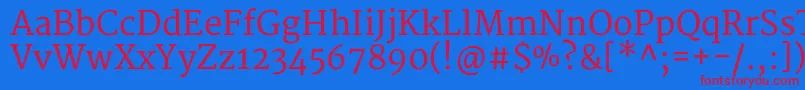 MerriweatherRegular Font – Red Fonts on Blue Background