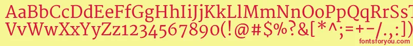 MerriweatherRegular Font – Red Fonts on Yellow Background