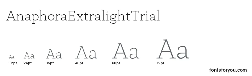 Размеры шрифта AnaphoraExtralightTrial