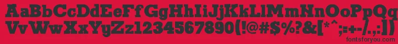 Brennan Font – Black Fonts on Red Background
