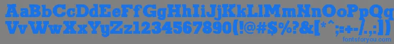 フォントBrennan – 灰色の背景に青い文字