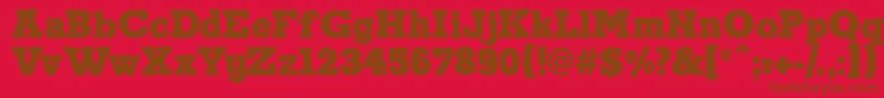 フォントBrennan – 赤い背景に茶色の文字