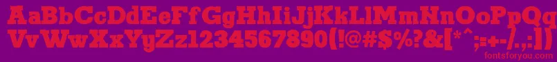 Brennan Font – Red Fonts on Purple Background