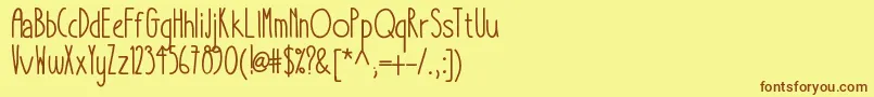 Takeitorleaveit Font – Brown Fonts on Yellow Background