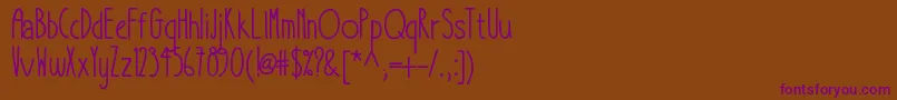 Takeitorleaveit-Schriftart – Violette Schriften auf braunem Hintergrund