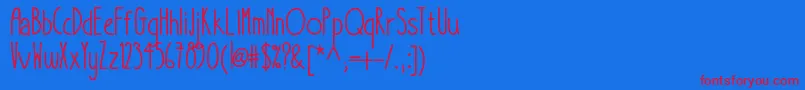Шрифт Takeitorleaveit – красные шрифты на синем фоне