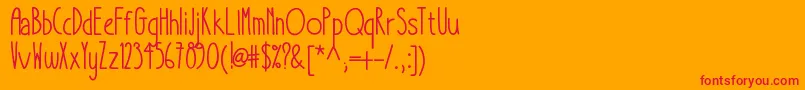 Шрифт Takeitorleaveit – красные шрифты на оранжевом фоне