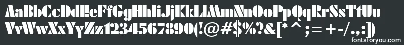 フォントSistemasFontBt – 黒い背景に白い文字