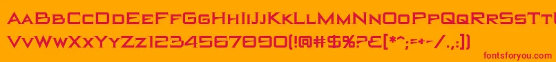 フォントBlackholebb – オレンジの背景に赤い文字