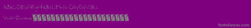 Fonte Gatewaydrug – fontes cinzas em um fundo violeta