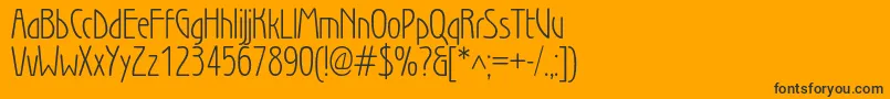 Wienlightc Font – Black Fonts on Orange Background