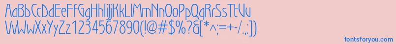 Wienlightc Font – Blue Fonts on Pink Background