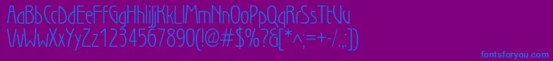 Wienlightc Font – Blue Fonts on Purple Background