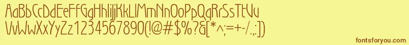 Wienlightc Font – Brown Fonts on Yellow Background